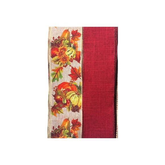 Faith Family Fall Sunflower Pumpkin Sign & Ribbon Bundle Set, DIY Wreath Kit - Picture 4 of 5